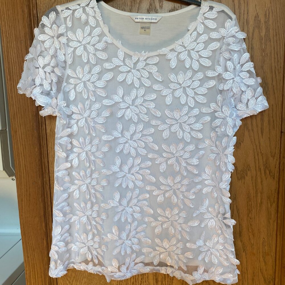 Short Sleeve White Blouse Size M Excellent Condition never worn